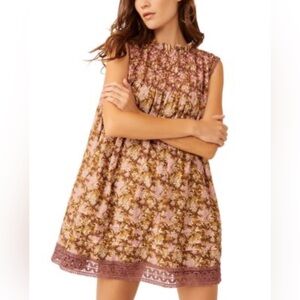 Free People Shea Printed Mini Dress Size Medium NWT